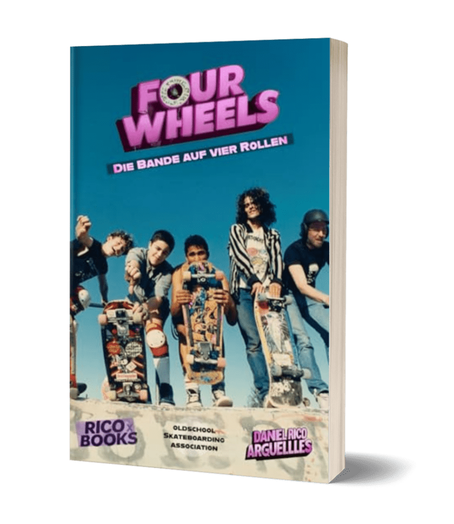Das Buch heißt “Four Wheels: Die Bande auf vier Rollen” und erzählt die inspirierende Geschichte einer Gruppe von Skateboard-Enthusiasten, die nicht nur ihre Leidenschaft für das Skateboarding teilen, sondern auch eine tiefe Freundschaft und eine gemeinsame Vision für die Zukunft entwickeln. 🙌
