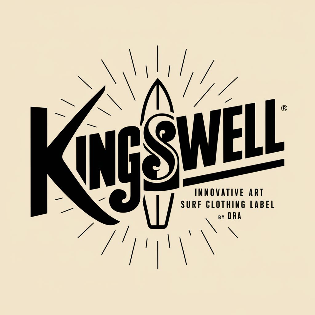 make a brand tag for Kingswell an art and surf 1