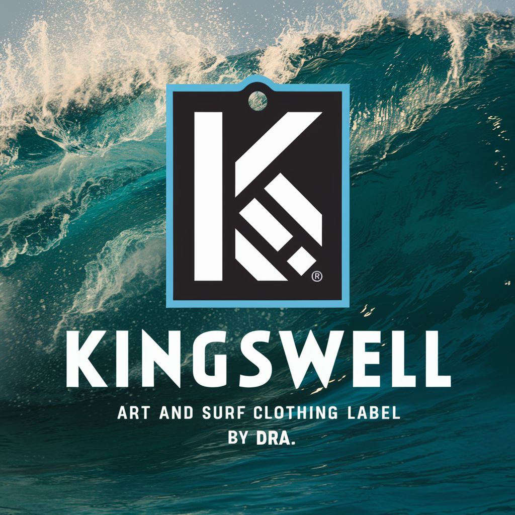 make a brand tag for Kingswell an art and surf 2